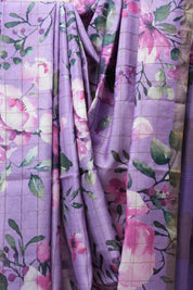 Lavender Tussar Silk Saree - SRLTSS1353