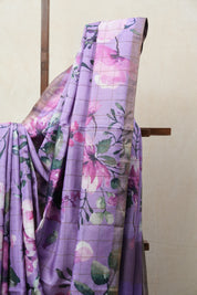 Lavender Tussar Silk Saree - SRLTSS1353
