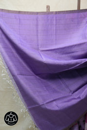 Lavender Tussar Silk Saree - SRLTSS1353