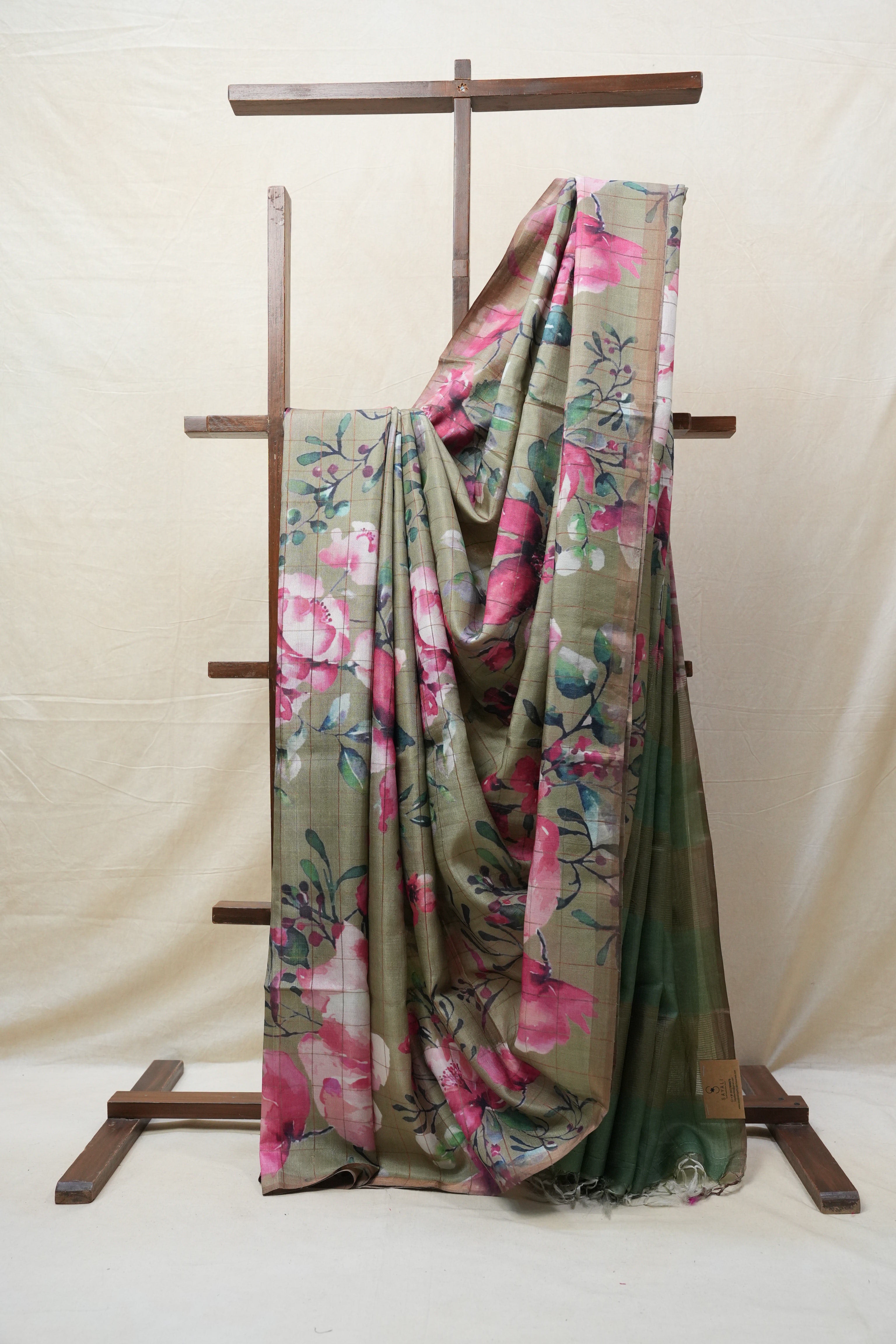 Green Tussar Silk Saree - SRGTSS1354