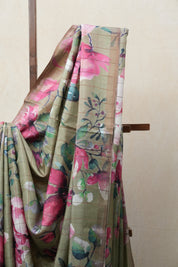 Green Tussar Silk Saree - SRGTSS1354