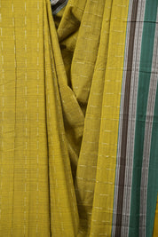 Olive Green Cotton IIkal Saree - SROGCIS1091