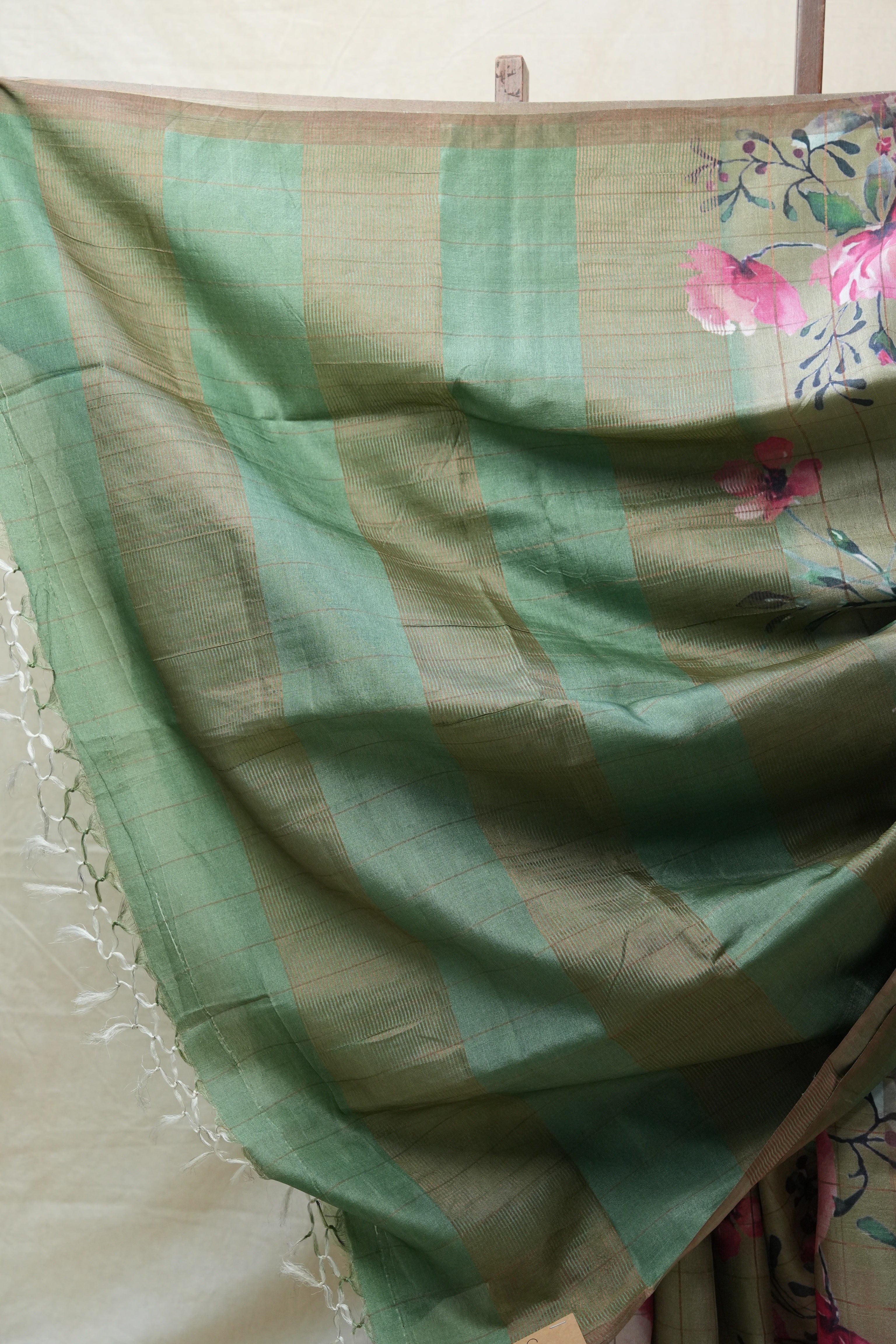 Green Tussar Silk Saree - SRGTSS1354