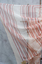 Peach HBP Kota Doria Saree - SRPKDS110