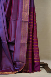 Two Tone Blue Mangalgiri Silk Saree - SRTTBMSS003