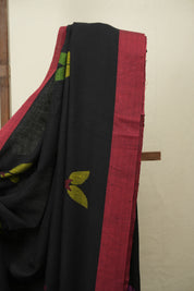 Black Bengal Cotton Jamdani Saree - SRBBCJS259