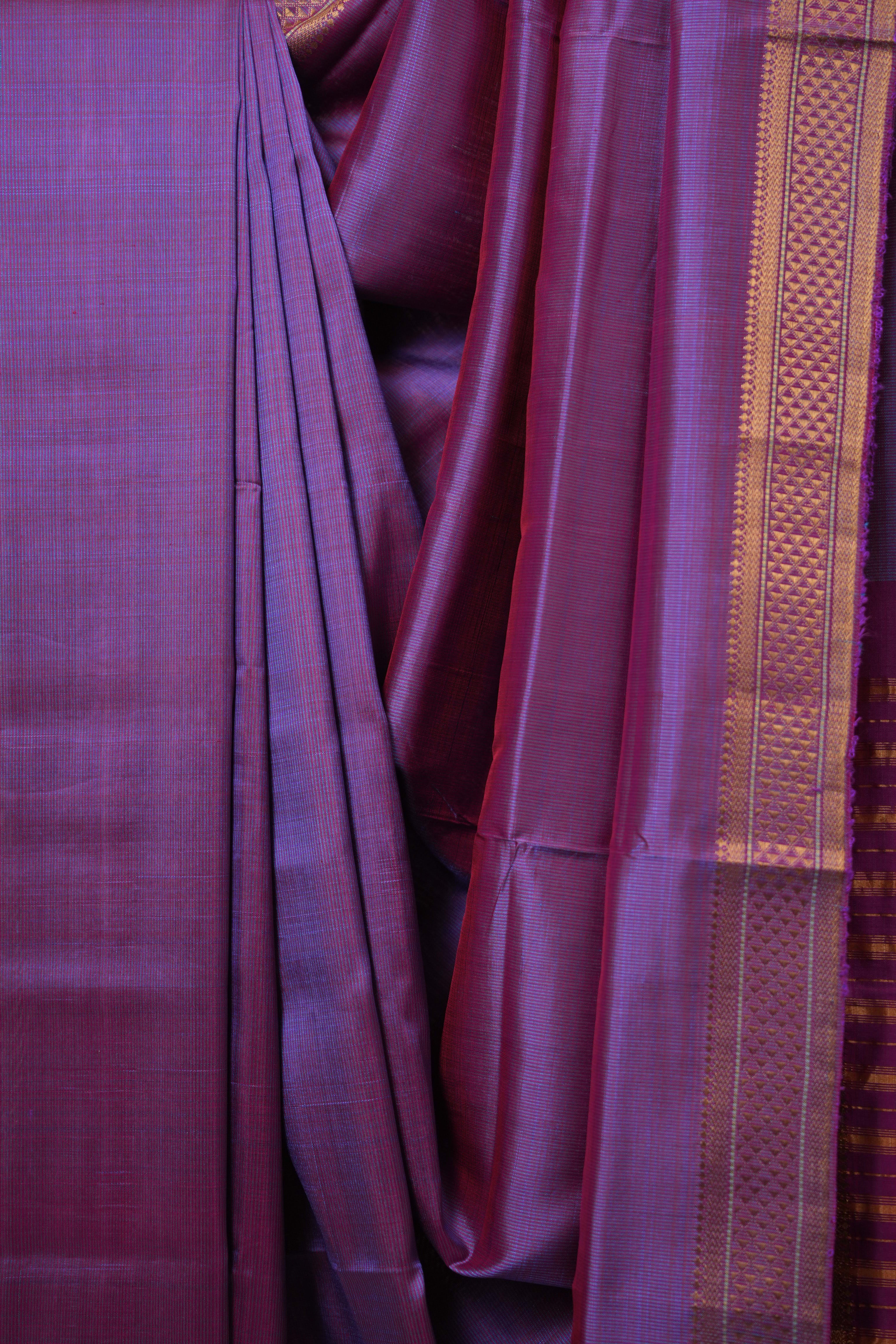 Two Tone Blue Mangalgiri Silk Saree - SRTTBMSS003