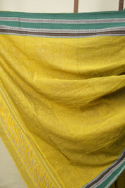 Olive Green Cotton IIkal Saree - SROGCIS1091