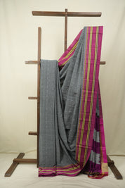 Grey Cotton IIkal Saree - SRGCIS1090