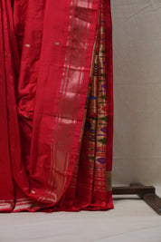 Red Silk Paithani Saree - SRRSPS599