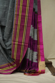Grey Cotton IIkal Saree - SRGCIS1090