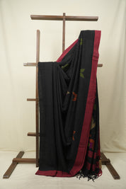 Black Bengal Cotton Jamdani Saree - SRBBCJS260