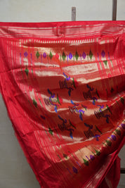 Red Silk Paithani Saree - SRRSPS599