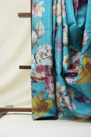Blue Tussar Silk Saree - SRBTSS1355
