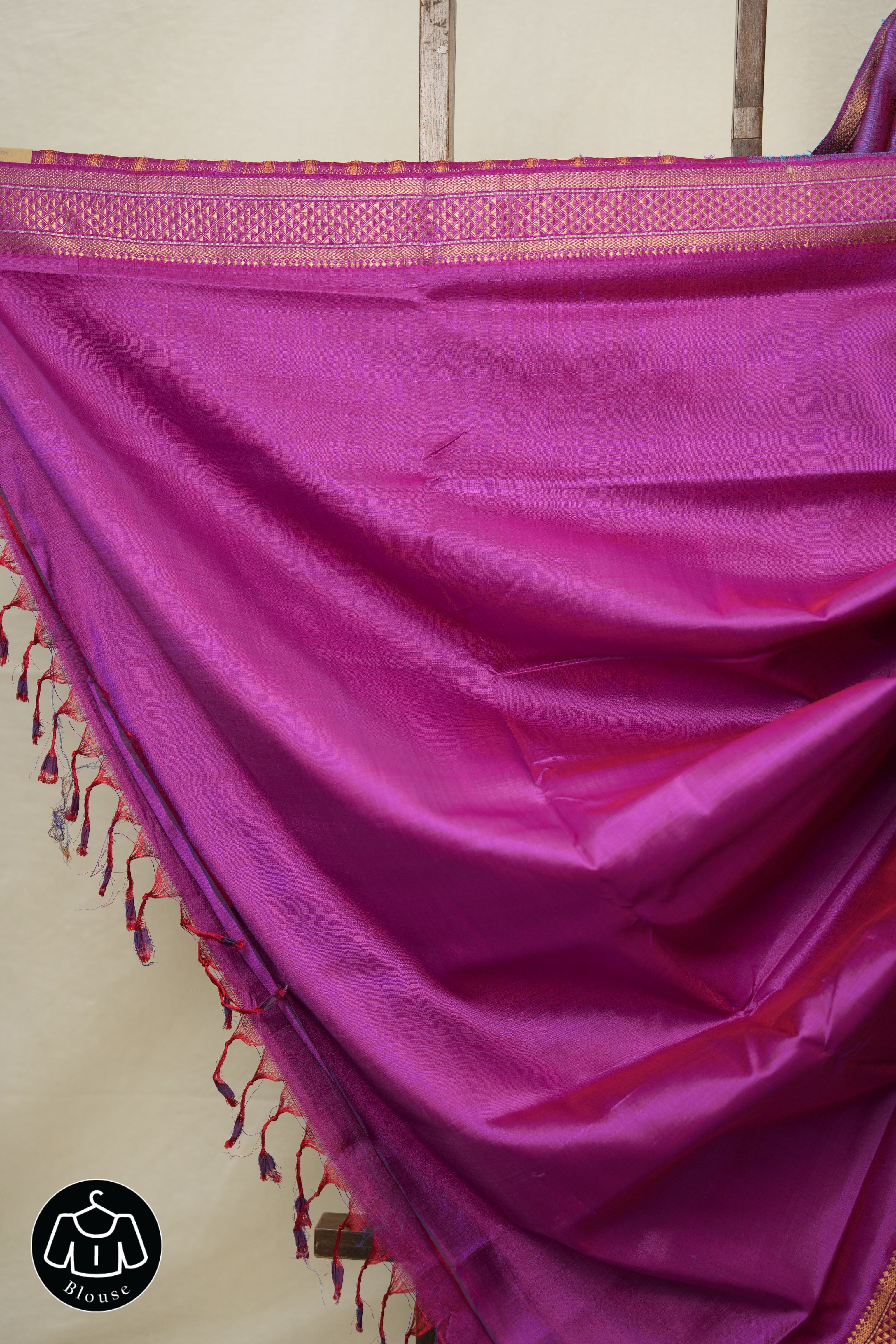 Two Tone Blue Mangalgiri Silk Saree - SRTTBMSS003
