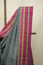 Grey Cotton IIkal Saree - SRGCIS1090