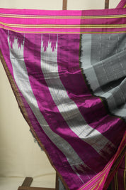 Grey Cotton IIkal Saree - SRGCIS1090