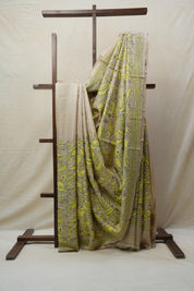 Beige Tussar Silk Saree - SRBTSS1394