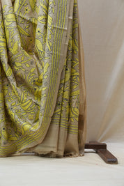 Beige Tussar Silk Saree - SRBTSS1394