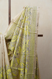 Beige Tussar Silk Saree - SRBTSS1394