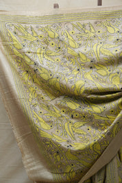 Beige Tussar Silk Saree - SRBTSS1394