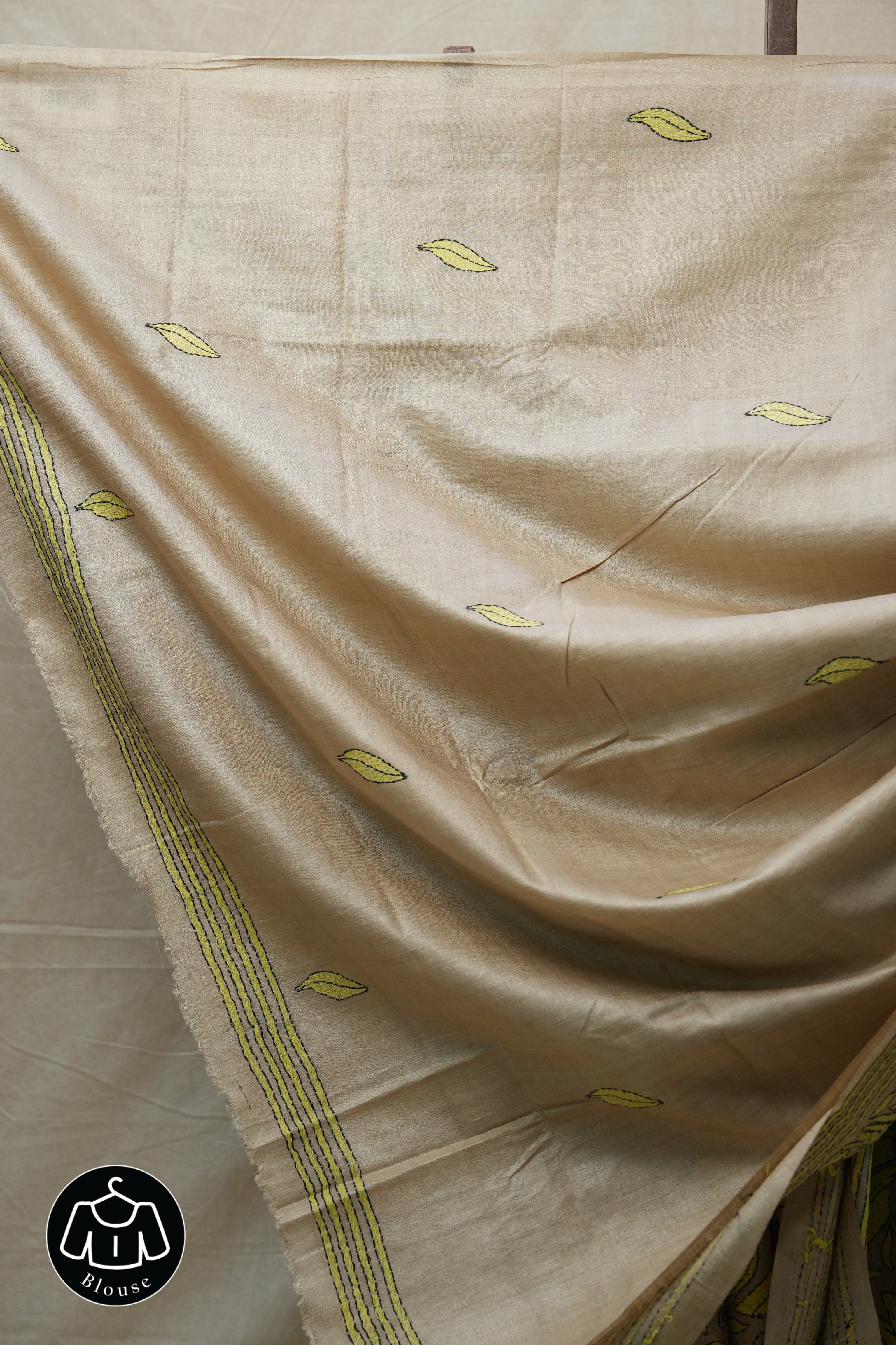 Beige Tussar Silk Saree - SRBTSS1394