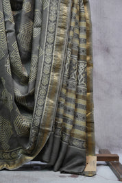 Kashish HBP Chanderi Cotton Silk Saree With Maheshwari Border - SRKCSS1183