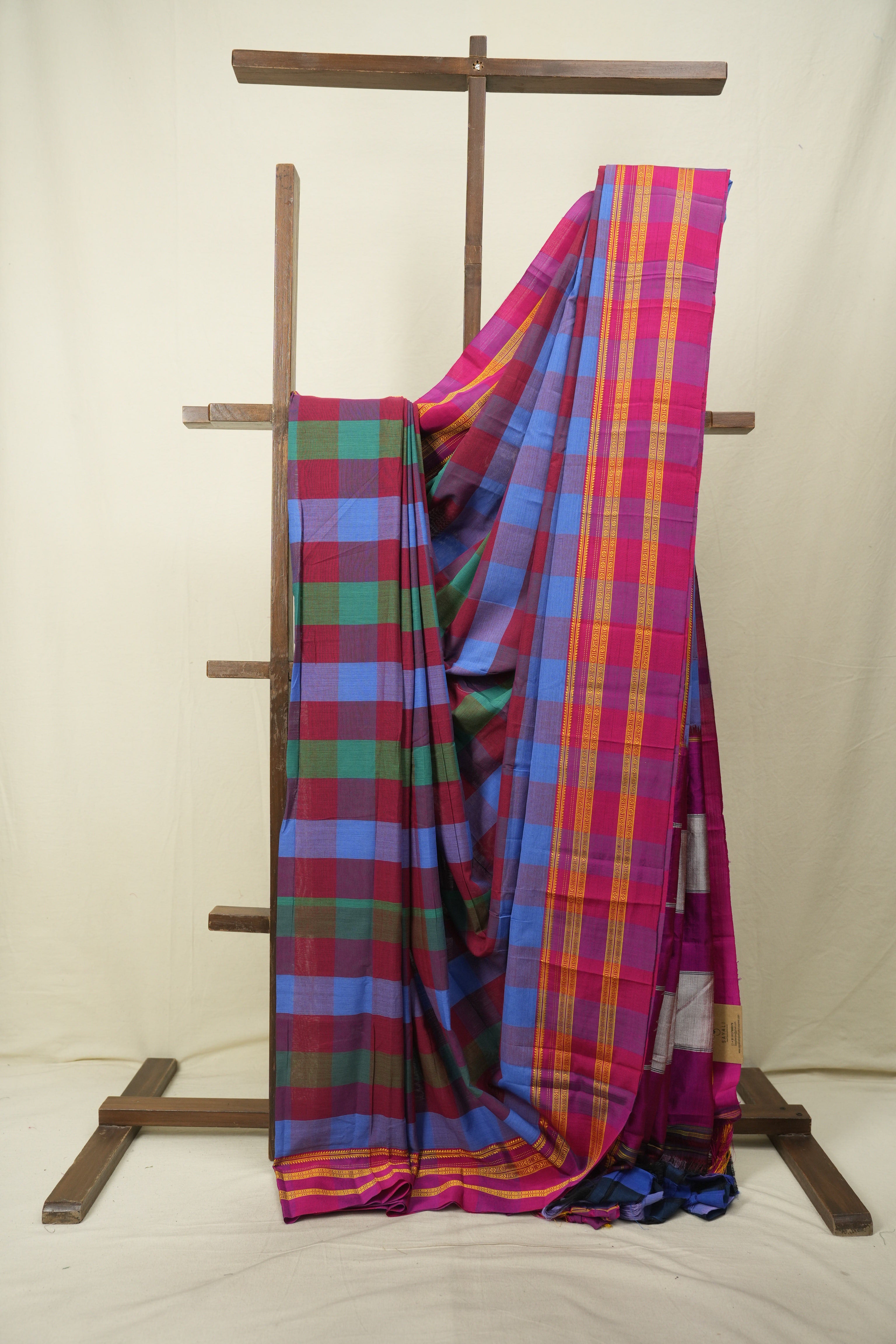 Multicolour Cotton IIkal Saree - SRMCIS1087