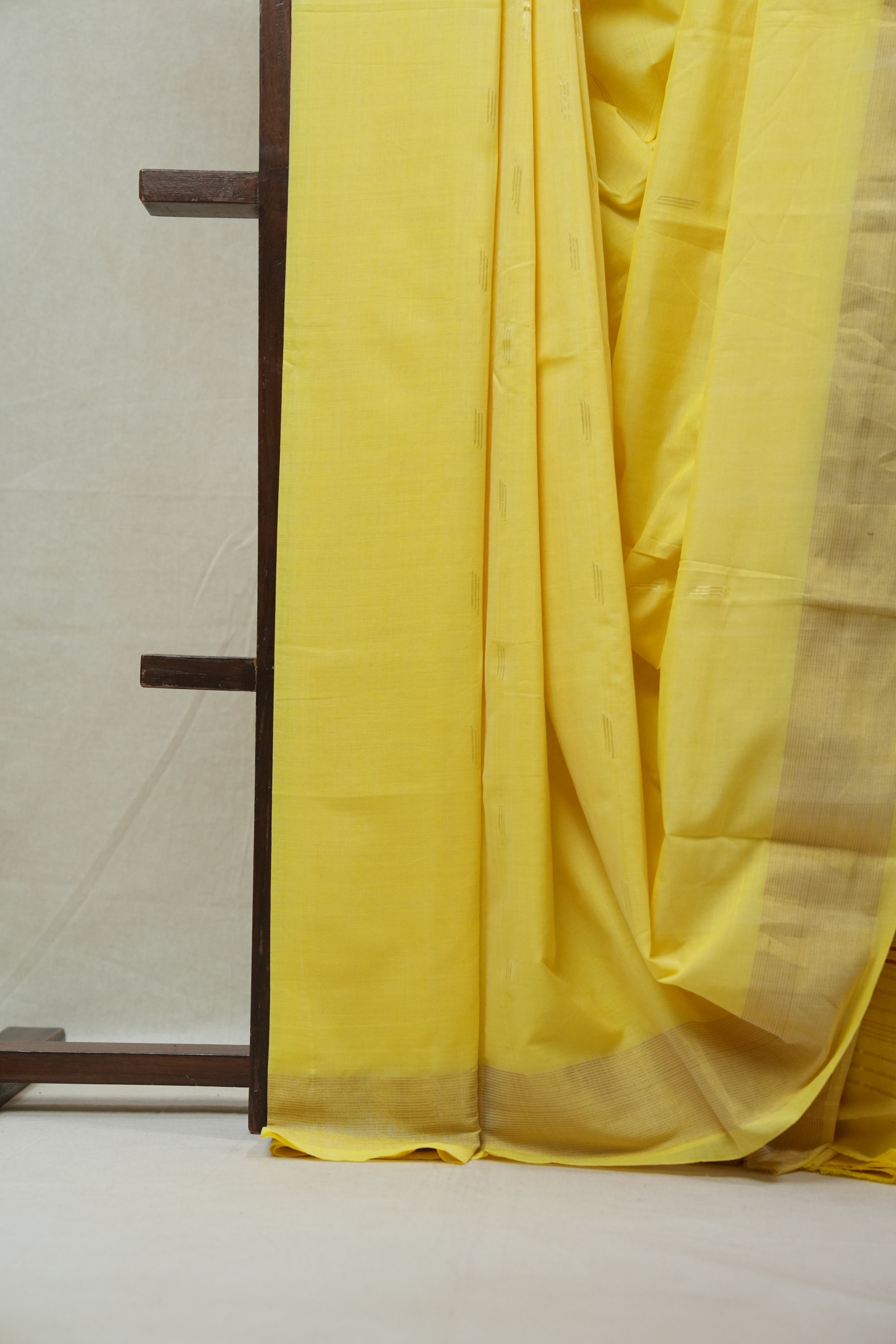 Yellow Cotton Paithani Saree - SRYCPS523