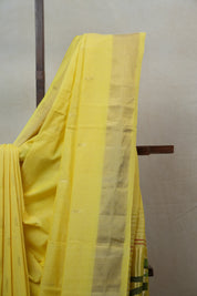 Yellow Cotton Paithani Saree - SRYCPS523