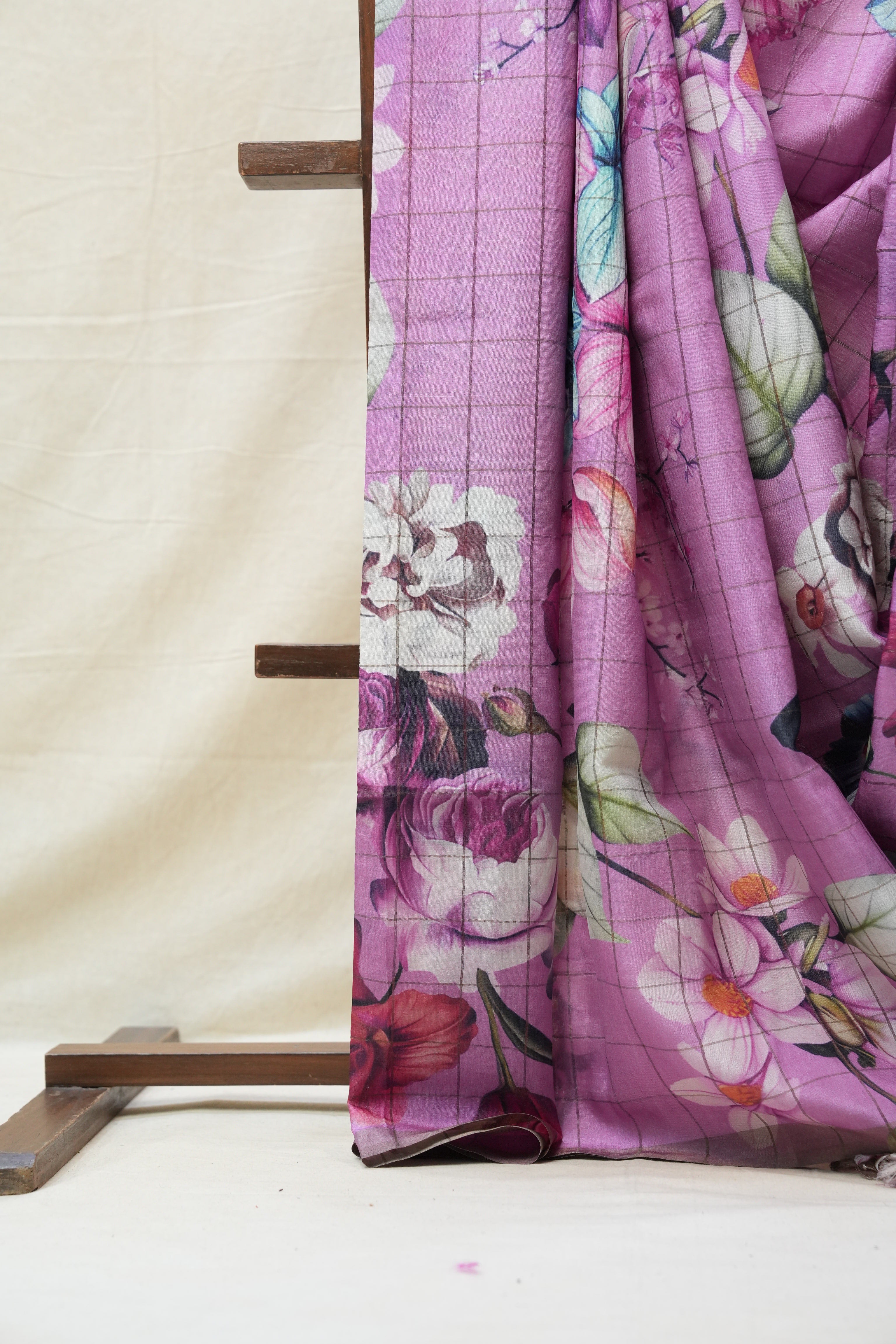 Pink Tussar Silk Saree - SRPTSS1359