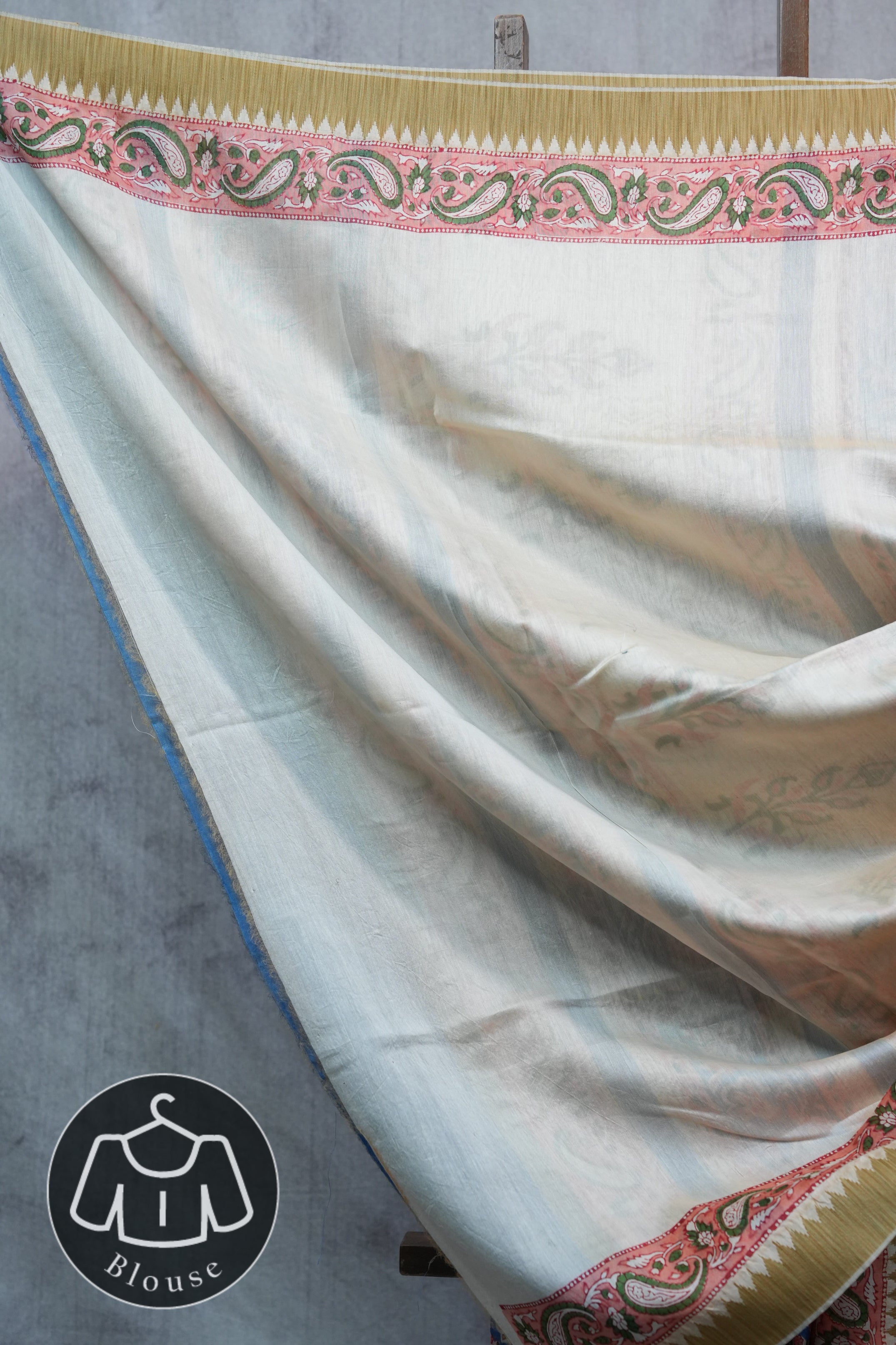 Blue HBP Chanderi Cotton Silk Saree With Ghicha Border - SRBCSS1189