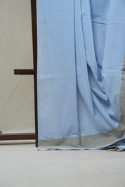 Sky Blue Cotton Paithani Saree - SRSBCPS530