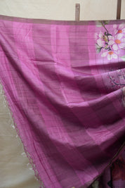 Pink Tussar Silk Saree - SRPTSS1359