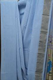 Sky Blue Cotton Paithani Saree - SRSBCPS530