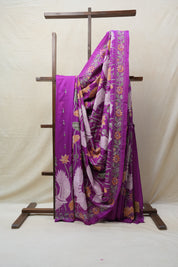 Purple Tussar Silk Saree - SRPTSS1392