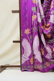 Purple Tussar Silk Saree - SRPTSS1392