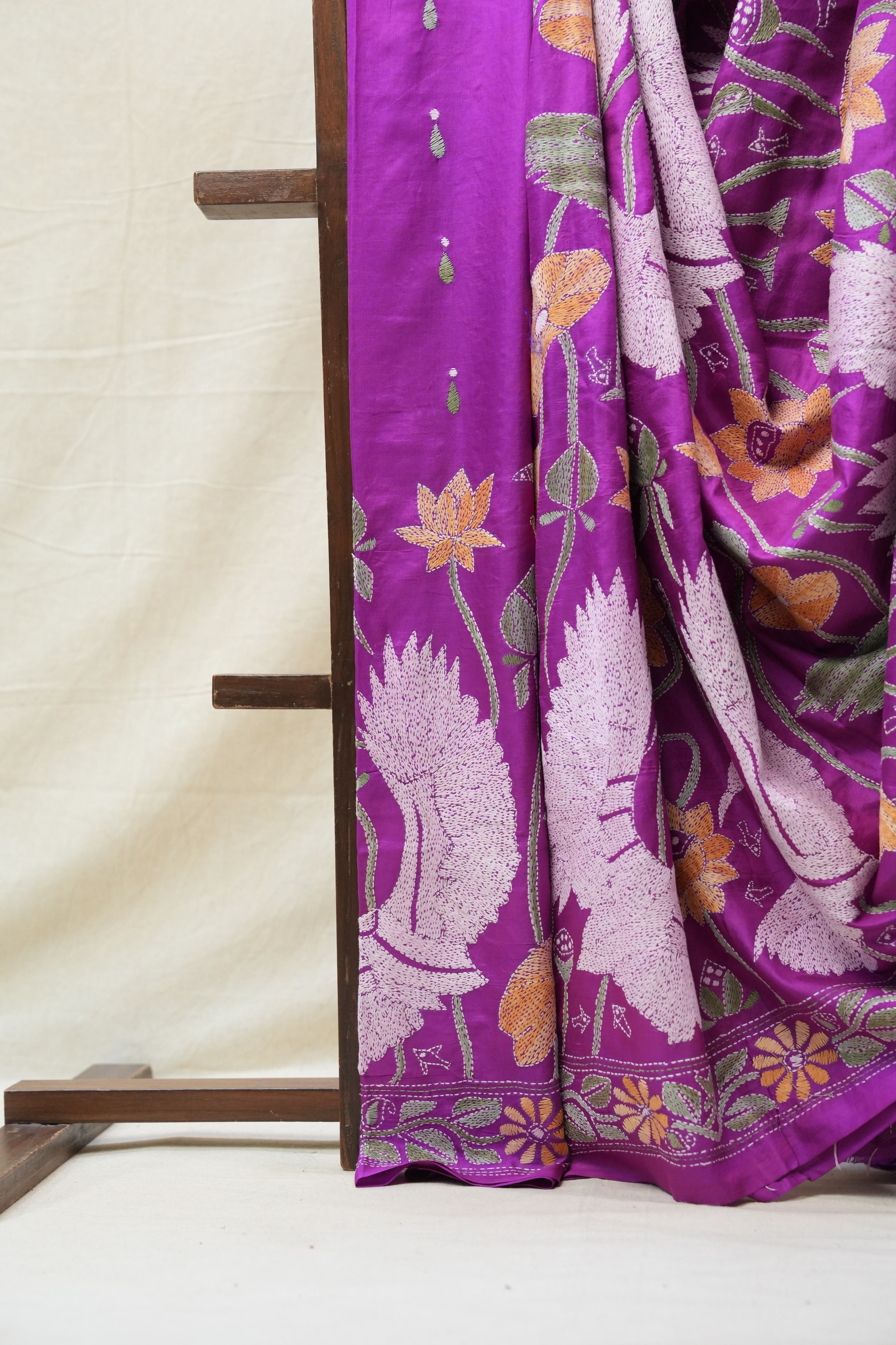 Purple Tussar Silk Saree - SRPTSS1392