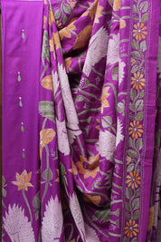 Purple Tussar Silk Saree - SRPTSS1392