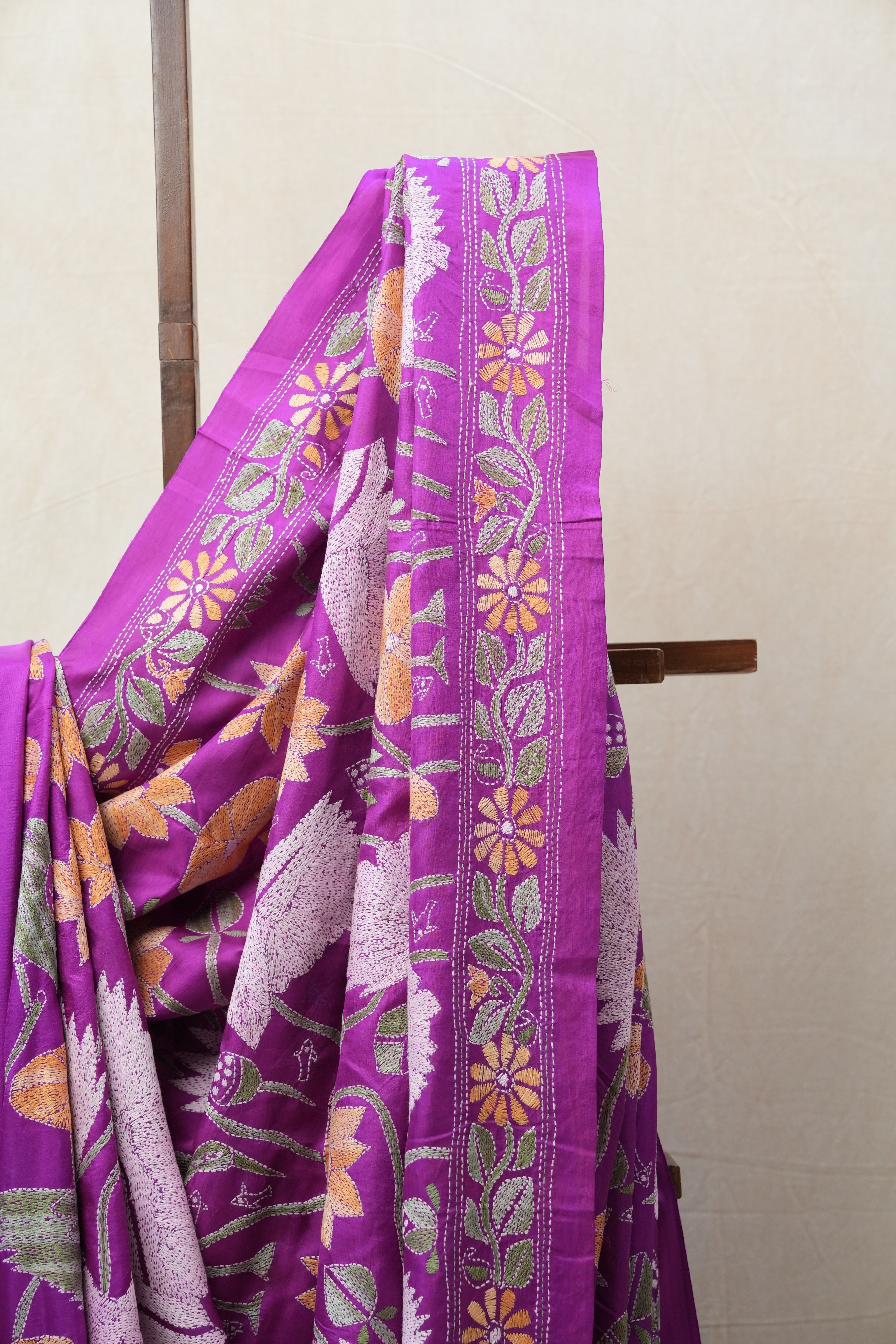 Purple Tussar Silk Saree - SRPTSS1392