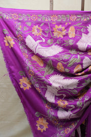 Purple Tussar Silk Saree - SRPTSS1392