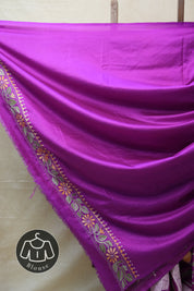 Purple Tussar Silk Saree - SRPTSS1392
