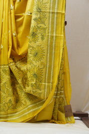Yellow Tussar Silk Saree - SRYTSS1411