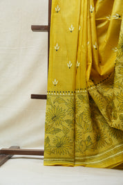 Yellow Tussar Silk Saree - SRYTSS1411