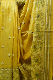 Yellow Tussar Silk Saree - SRYTSS1411