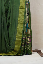 Olive Green Cotton Paithani Saree - SROGPCPS519