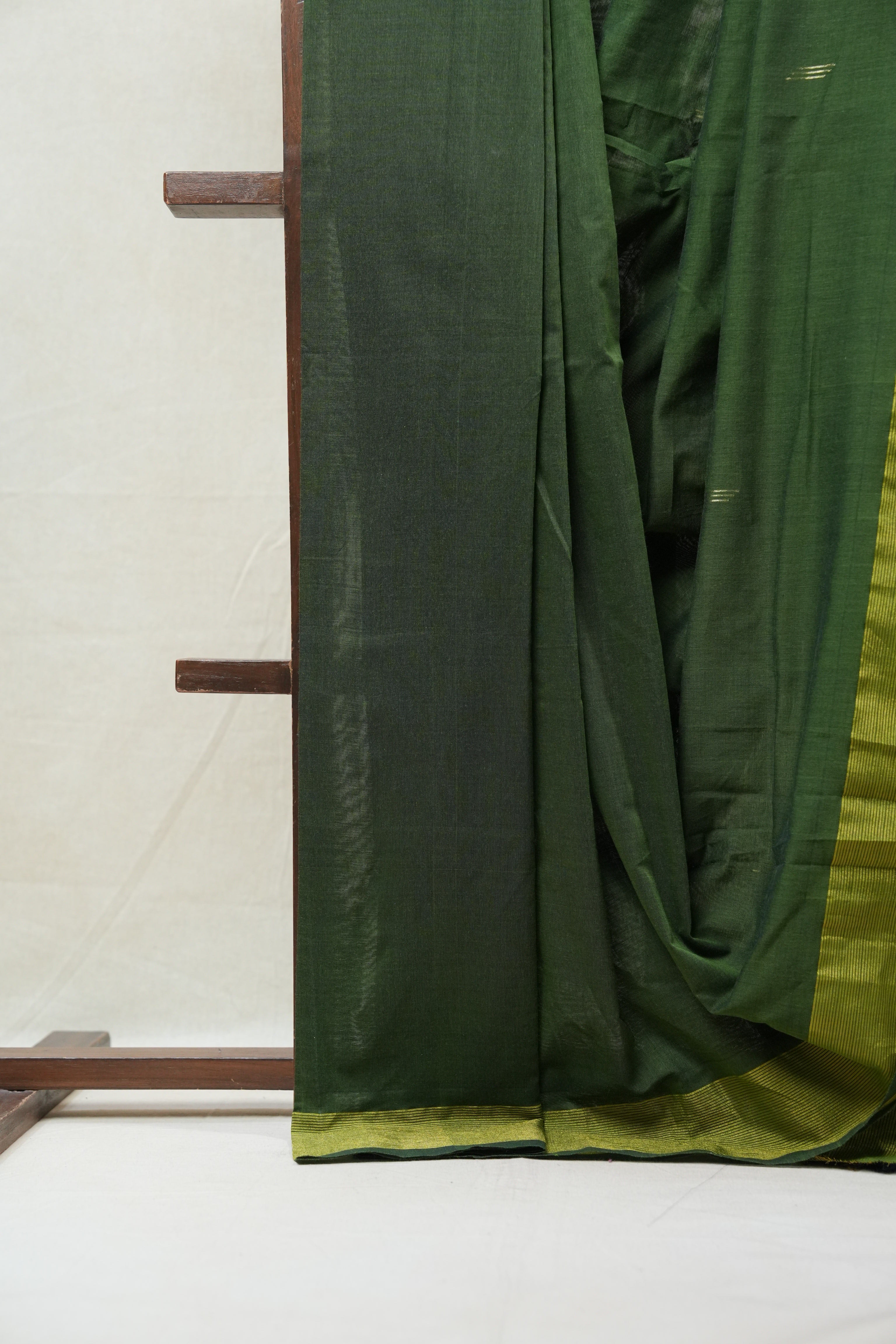 Olive Green Cotton Paithani Saree - SROGPCPS519