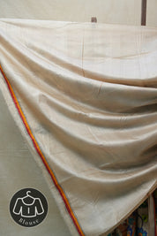 Cream Tussar Silk Saree - SRCTSS1388