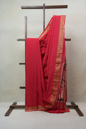 Red Cotton Paithani Saree - SRRCPS532