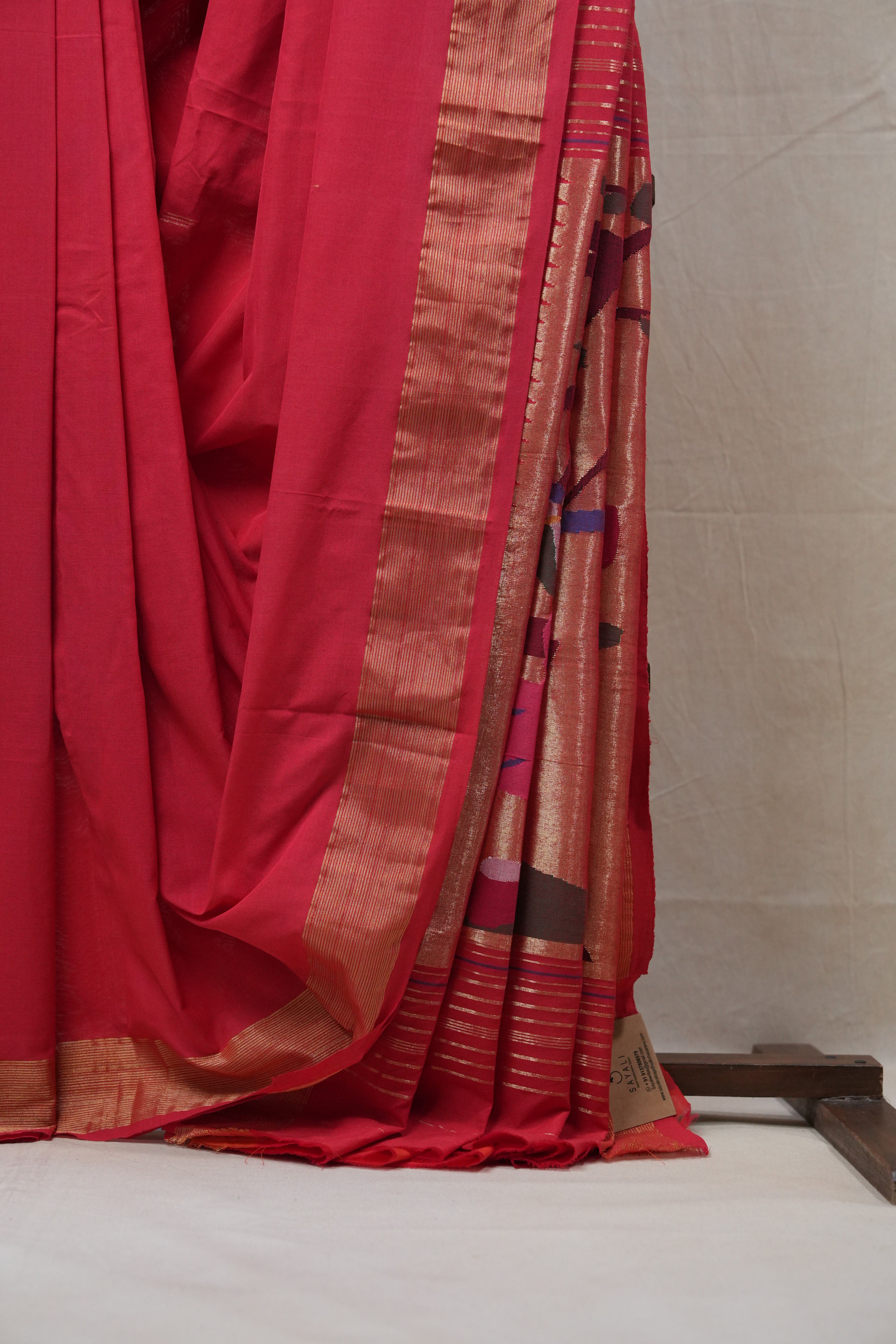 Red Cotton Paithani Saree - SRRCPS532